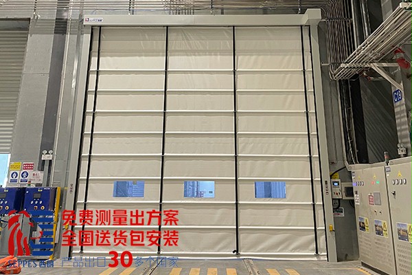 工业厂房外部抗风快速堆积门